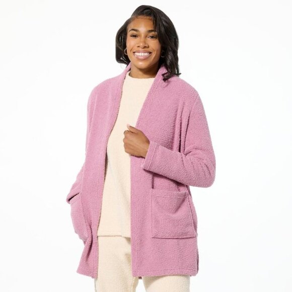 Comfort Code Petite Marshmallow Knit Cozy Cardigan Size Medium Petite Pink Soft - Picture 1 of 6